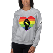 Load image into Gallery viewer, BLM fist pride heart Unisex Sweatshirt