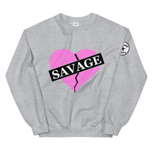 Load image into Gallery viewer, Broken Heart Savage pink Unisex Sweatshirt