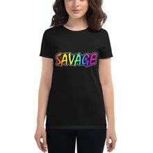 Load image into Gallery viewer, Women's Savage Rainbow short sleeve t-shirt