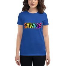 Load image into Gallery viewer, Women's Savage Rainbow short sleeve t-shirt