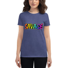Load image into Gallery viewer, Women's Savage Rainbow short sleeve t-shirt