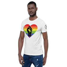 Load image into Gallery viewer, BLM Fist Pride Heart Short-Sleeve Unisex T-Shirt