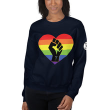 Load image into Gallery viewer, BLM fist pride heart Unisex Sweatshirt