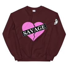 Load image into Gallery viewer, Broken Heart Savage pink Unisex Sweatshirt