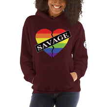 Load image into Gallery viewer, Savage Broken Heart Rainbow Unisex Hoodie