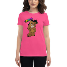 Load image into Gallery viewer, Women's Savage Logo Bear Rainbow short sleeve t-shirt