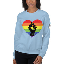 Load image into Gallery viewer, BLM fist pride heart Unisex Sweatshirt