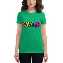 Load image into Gallery viewer, Women's Savage Rainbow short sleeve t-shirt