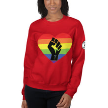 Load image into Gallery viewer, BLM fist pride heart Unisex Sweatshirt