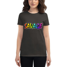 Load image into Gallery viewer, Women's Savage Rainbow short sleeve t-shirt