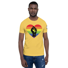 Load image into Gallery viewer, BLM Fist Pride Heart Short-Sleeve Unisex T-Shirt