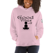 Load image into Gallery viewer, Good Vibes only yoga BL Unisex Hoodie