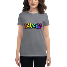 Load image into Gallery viewer, Women's Savage Rainbow short sleeve t-shirt