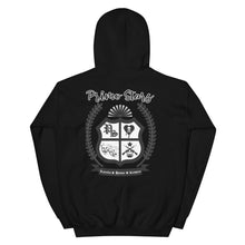 Load image into Gallery viewer, Primo Stars clothing company front/ crest back bl Unisex Hoodie