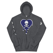Load image into Gallery viewer, Skull Navy Heart Drips Unisex Hoodie