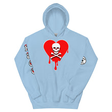 Load image into Gallery viewer, Skull Red Heart Drips Unisex Hoodie