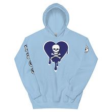 Load image into Gallery viewer, Skull Navy Heart Drips Unisex Hoodie