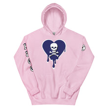 Load image into Gallery viewer, Skull Navy Heart Drips Unisex Hoodie