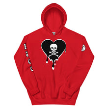 Load image into Gallery viewer, Skull Heart Drips BW Unisex Hoodie