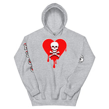 Load image into Gallery viewer, Skull Red Heart Drips Unisex Hoodie