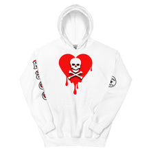 Load image into Gallery viewer, Skull Red Heart Drips Unisex Hoodie