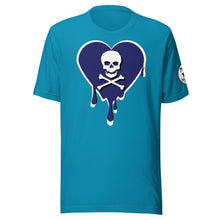 Load image into Gallery viewer, Skull Navy Heart Drips Unisex t-shirt