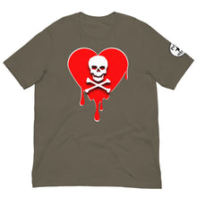 Load image into Gallery viewer, Skull Red Heart Drips Unisex t-shirt