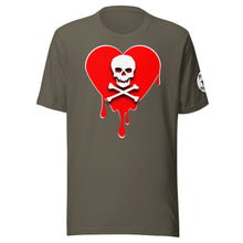 Load image into Gallery viewer, Skull Red Heart Drips Unisex t-shirt