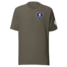 Load image into Gallery viewer, Skull navy heart drips chest Unisex t-shirt