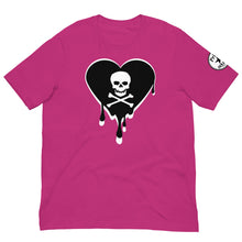 Load image into Gallery viewer, Skull Heart Drips BW Unisex t-shirt