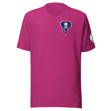 Load image into Gallery viewer, Skull navy heart drips chest Unisex t-shirt