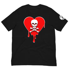 Load image into Gallery viewer, Skull Red Heart Drips Unisex t-shirt