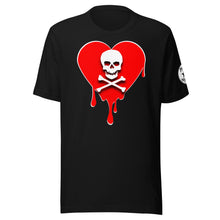 Load image into Gallery viewer, Skull Red Heart Drips Unisex t-shirt