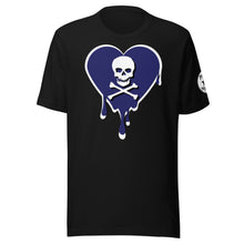 Load image into Gallery viewer, Skull Navy Heart Drips Unisex t-shirt