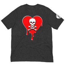 Load image into Gallery viewer, Skull Red Heart Drips Unisex t-shirt