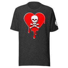 Load image into Gallery viewer, Skull Red Heart Drips Unisex t-shirt