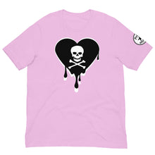 Load image into Gallery viewer, Skull Heart Drips BW Unisex t-shirt