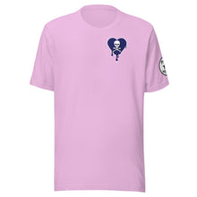 Load image into Gallery viewer, Skull navy heart drips chest Unisex t-shirt