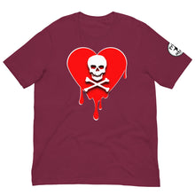 Load image into Gallery viewer, Skull Red Heart Drips Unisex t-shirt