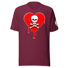 Load image into Gallery viewer, Skull Red Heart Drips Unisex t-shirt