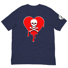 Load image into Gallery viewer, Skull Red Heart Drips Unisex t-shirt