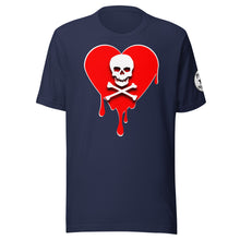 Load image into Gallery viewer, Skull Red Heart Drips Unisex t-shirt