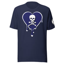 Load image into Gallery viewer, Skull Navy Heart Drips Unisex t-shirt