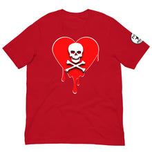 Load image into Gallery viewer, Skull Red Heart Drips Unisex t-shirt