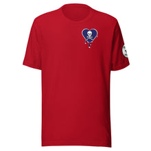 Load image into Gallery viewer, Skull navy heart drips chest Unisex t-shirt