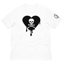 Load image into Gallery viewer, Skull Heart Drips BW Unisex t-shirt
