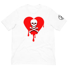 Load image into Gallery viewer, Skull Red Heart Drips Unisex t-shirt