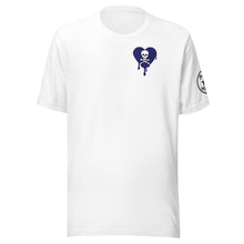 Load image into Gallery viewer, Skull navy heart drips chest Unisex t-shirt