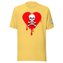 Load image into Gallery viewer, Skull Red Heart Drips Unisex t-shirt