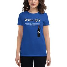 Load image into Gallery viewer, Wine- gry WL Women's short sleeve t-shirt